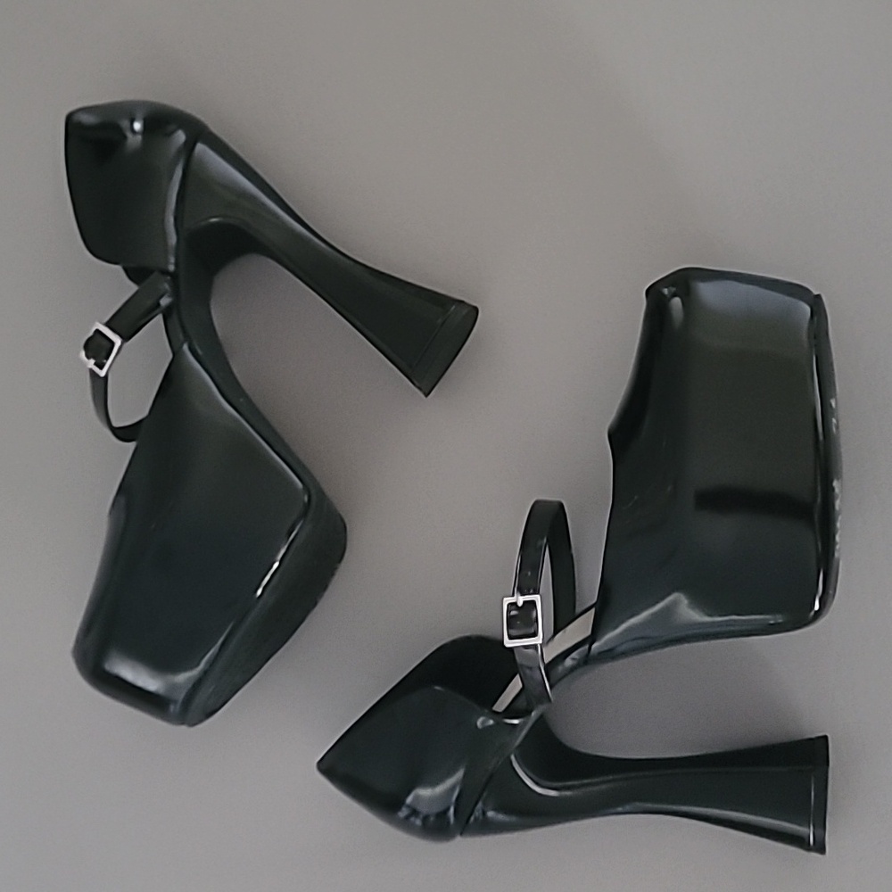Gianni Bini Quincy Mary Jane Black Platform Pumps Heels Size 7.5M - Picture 8 of 14